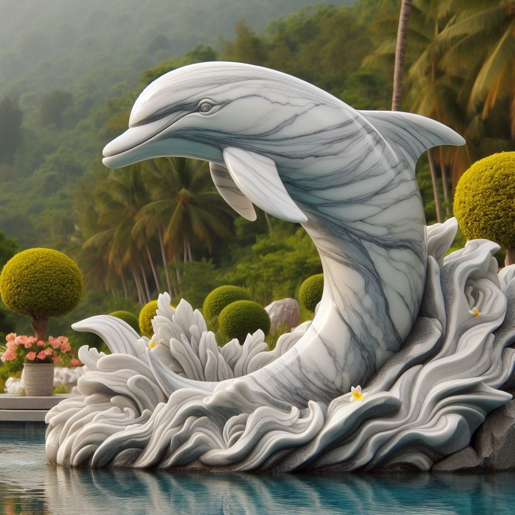 Dolphin made of marble