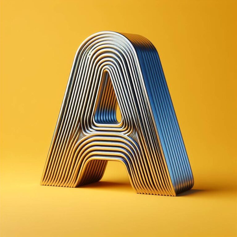 Chrome 3d typography