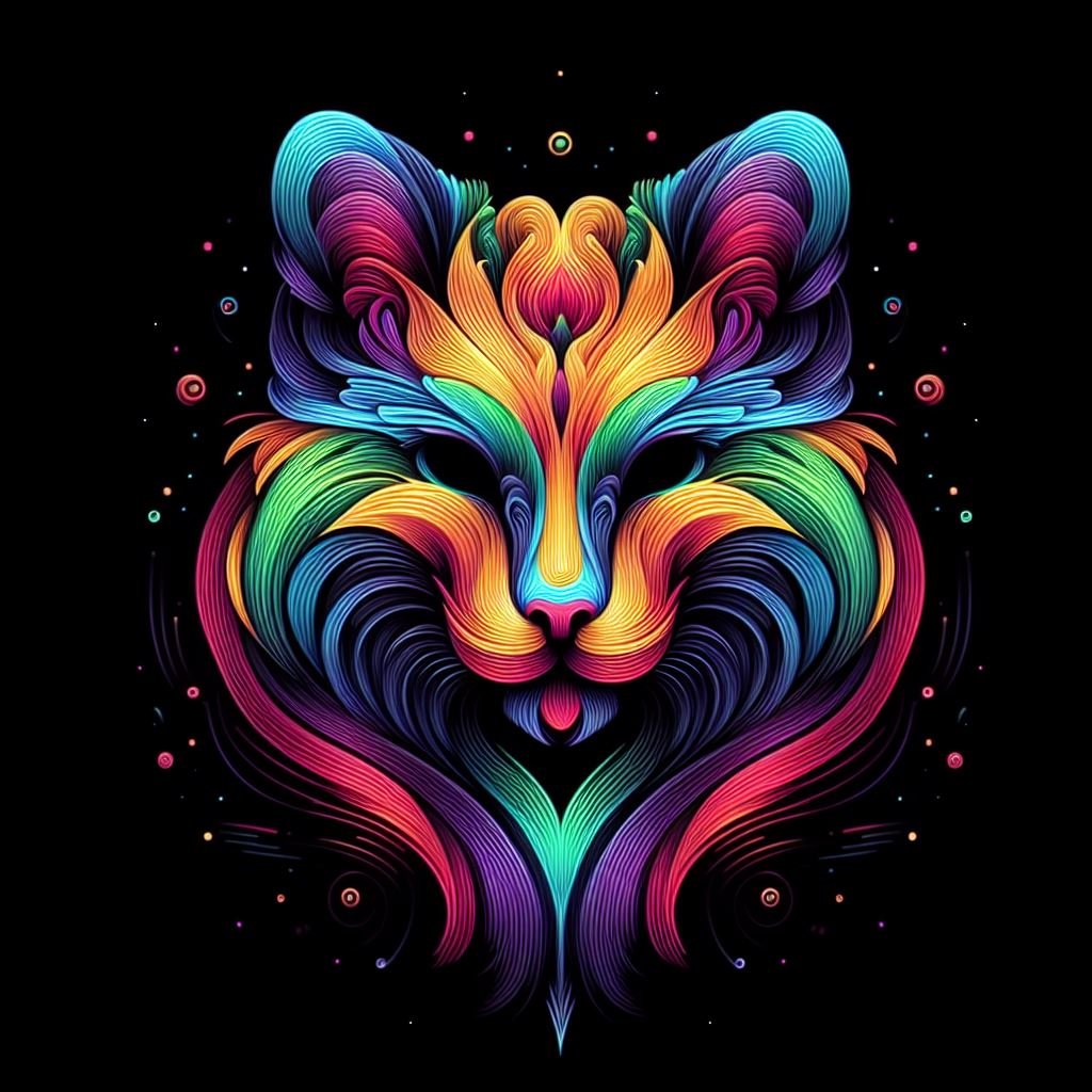 Abstract digital illustration of cat