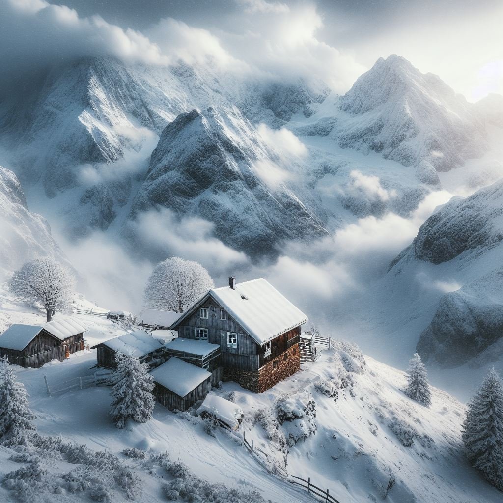 House covered in snow