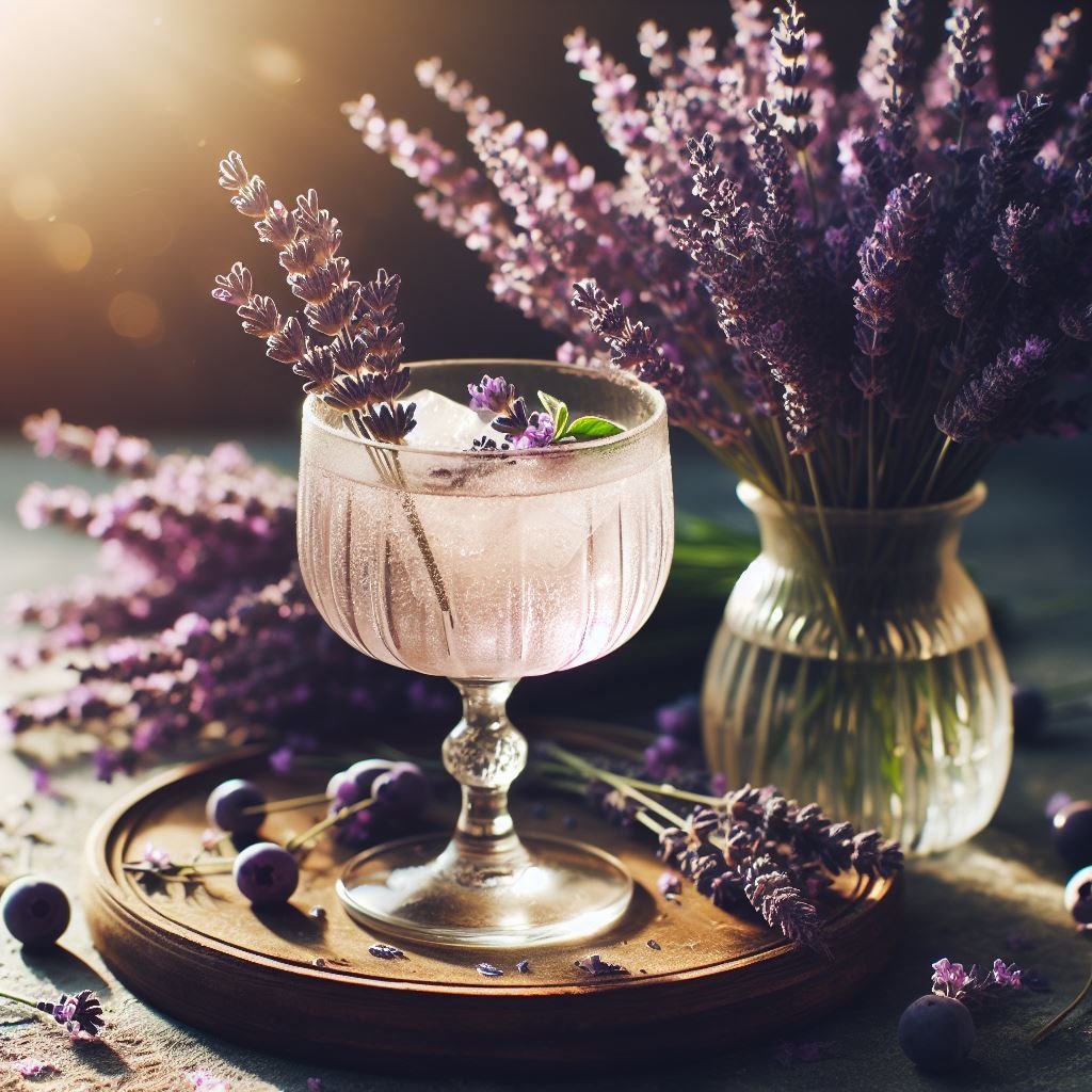 lavender garnish cocktail idea