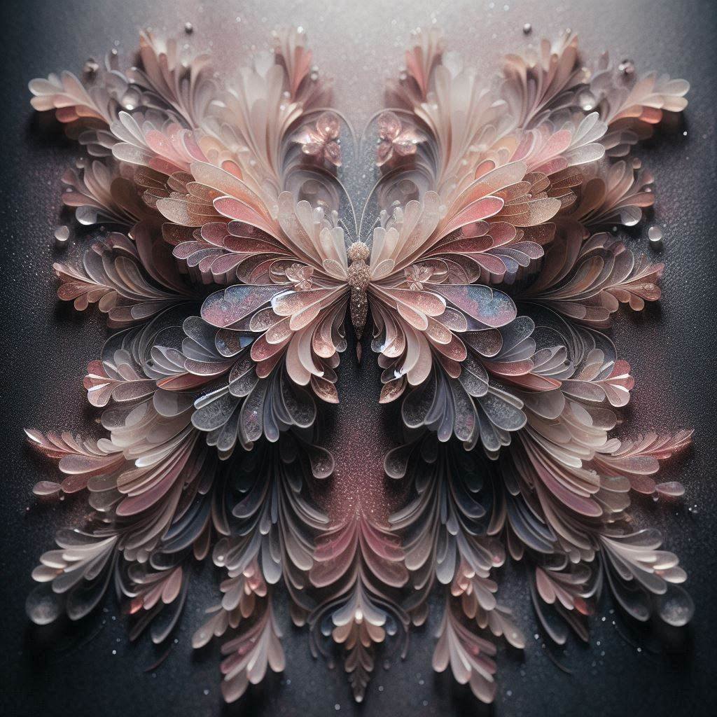 Symmetrical Beauty: Butterfly Quartz Sand Painting
