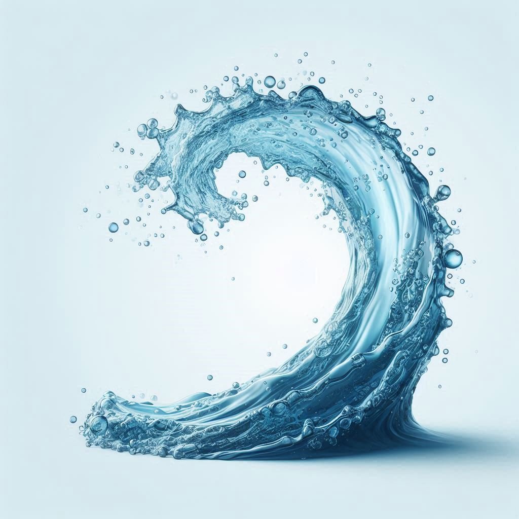 Blue water drop splash